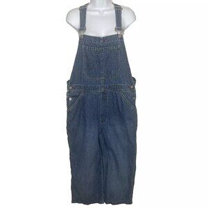 Vintage Y2K GAP Blue Denim Cropped Bib Overalls Size L